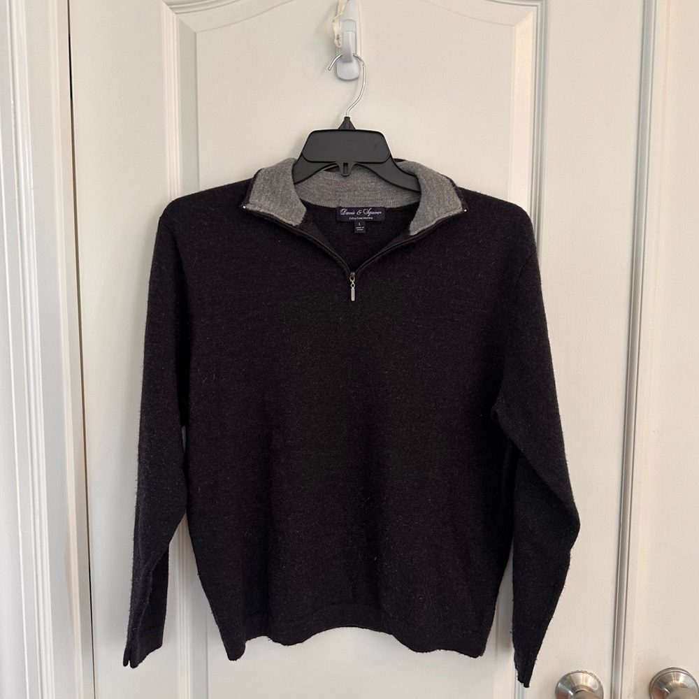 Davis & Squire 1/4 zip sweater made from extra fine merino wool